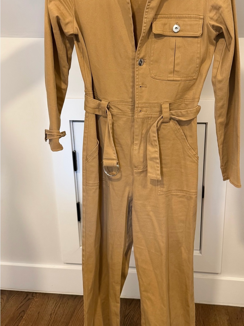 Tiger Mist Utility Jumpsuit in Tan